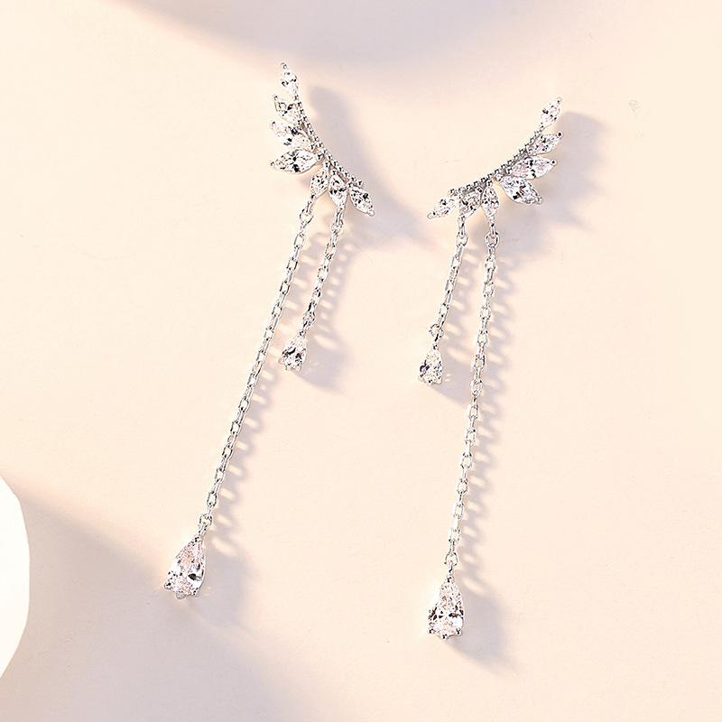 

Танциз стерлингового серебра 925 пробы циркон серьги серьги-капли для женщин подарки на свадьбу серебряный