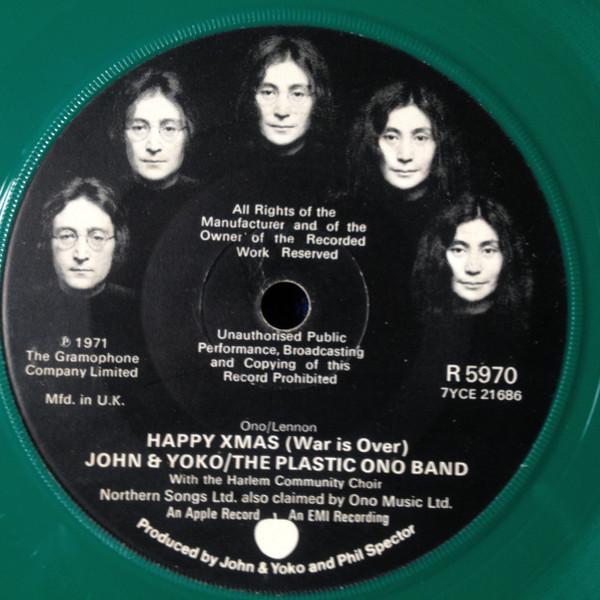 7-дюймовая пластинка JOHN LENNON  YOKO ONO  THE PLASTI  Happy Xmas War Is Over R5970 Apple Records 1972 UK Rock Б/у