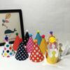 11PCS Hats Paper Cone Birthday Party Hats Polka Dot DIY Handmade Kids Birthday Party Photo Props With Ball Crown Design
