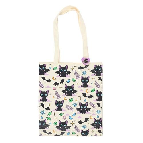 Something Different Cute and Creepy Cat Print Tote Bag