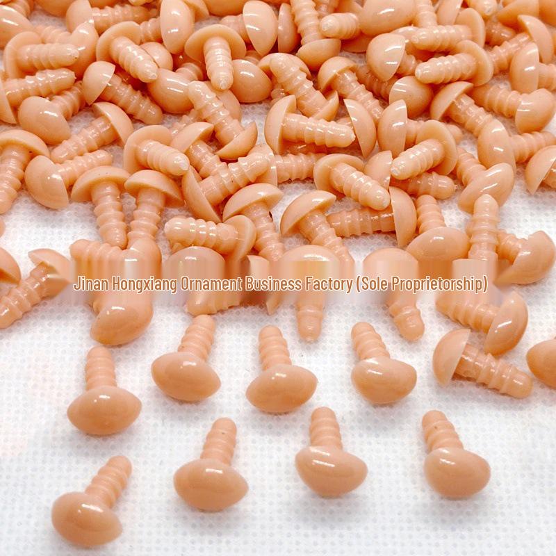 Spiral Triangle Animal Nose Plush Doll - Cat Skin Color Simulation 6x8mm (pack of 100)