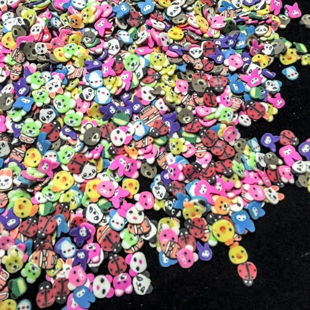 Christmas Polymer Clay Fruit Slices for DIY Nail Art and Crafts.