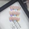 Hand-woven Pydopamine Tulip French Hand-painted Sweet Temperament Whitening Nail Patch