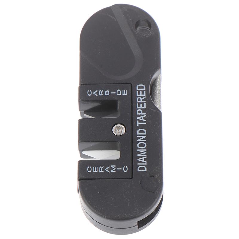 Portable Tungsten Ceramic Carbide Knife Whetstone Sharpener Sharpen Fish Hook Pocket Diamond Tool Camp Hike Outdoor