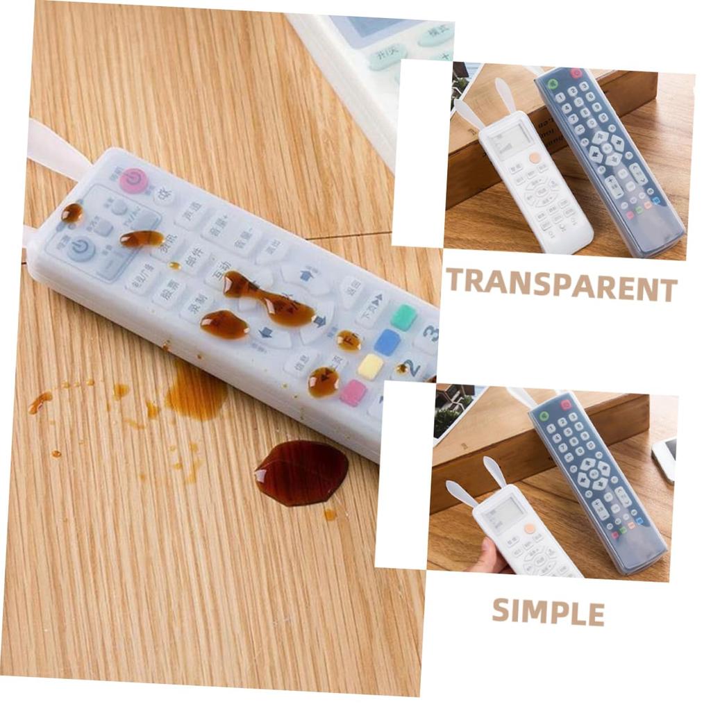 3PCS Luminous Silicone Remote Control Cover, Rabbit Ears Dustproof Anti-Fall Protective Case for TV and Air Conditioner Remotes