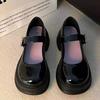 Französische Retro-Lederschuhe mit hohen Absätzen für Damen, Frühling und Sommer, neue Schmetterlings-Einwortschnalle mit Mary Jane Schuhen ins