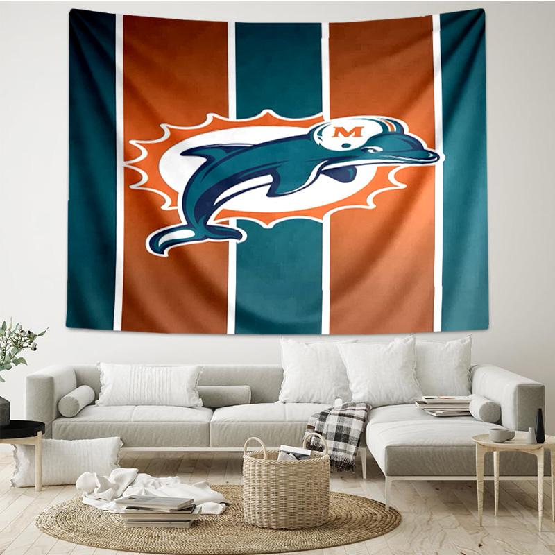 Delfine Team Logo Artwork Schnelltrocknendes Wandteppich zum Aufhängen für Schlafzimmer, Wohnzimmer, Spielzimmer, Dekor Kunstzimmer Wandteppich Feiertags- und Geburtstagsgeschenke