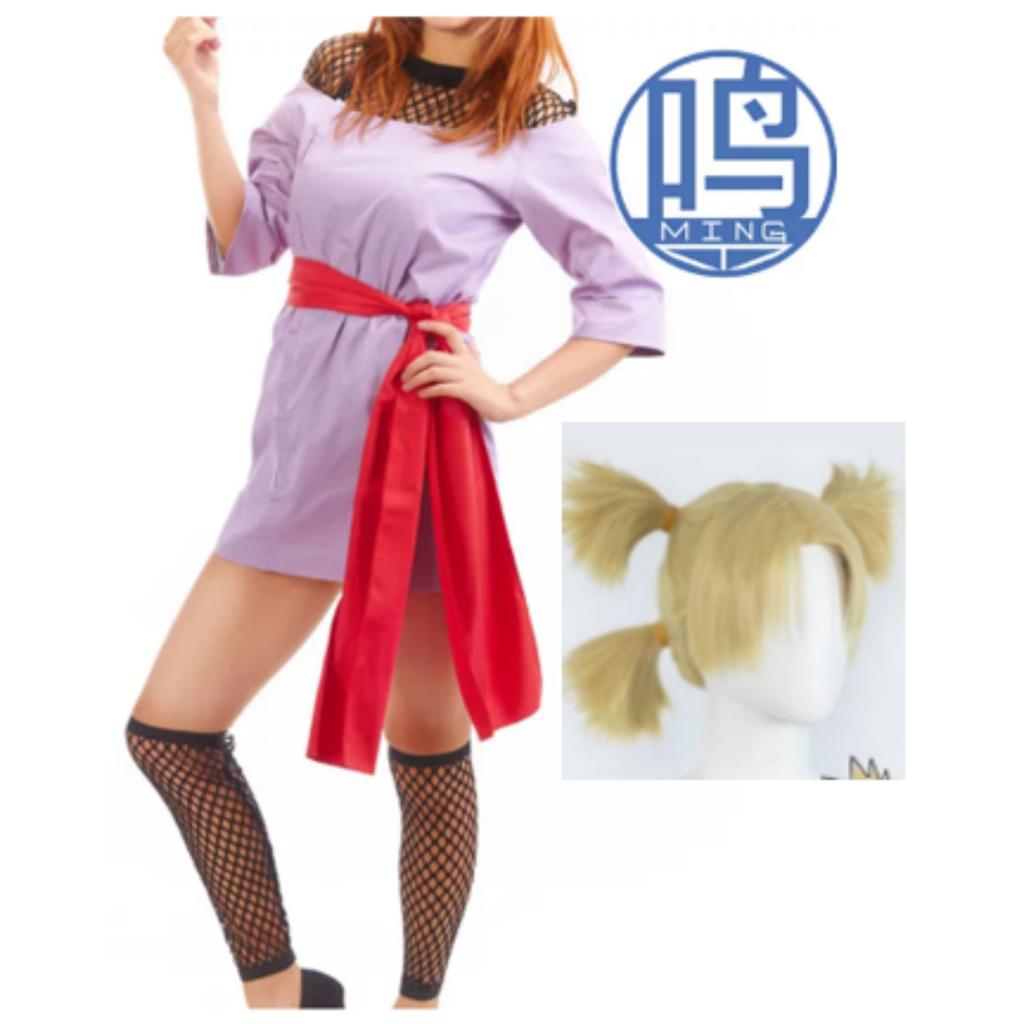 Uniforme Cosplay di Temari di Naruto Shippuden, Costume Completo da Kunoichi del Villaggio della Sabbia per Festa Anime