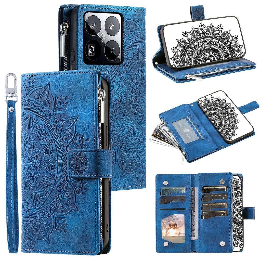 Style 006 For Xiaomi 15 Pro Wallet Case PU Leather Phone Cover Mandala Flower Pattern