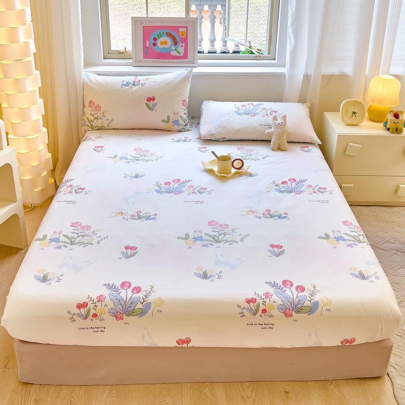 Reine Baumwolle Einzel- und Doppelbett Tasche Matratzenschoner Reine Baumwolle Spannbettlaken Staubdichter Bettschutz