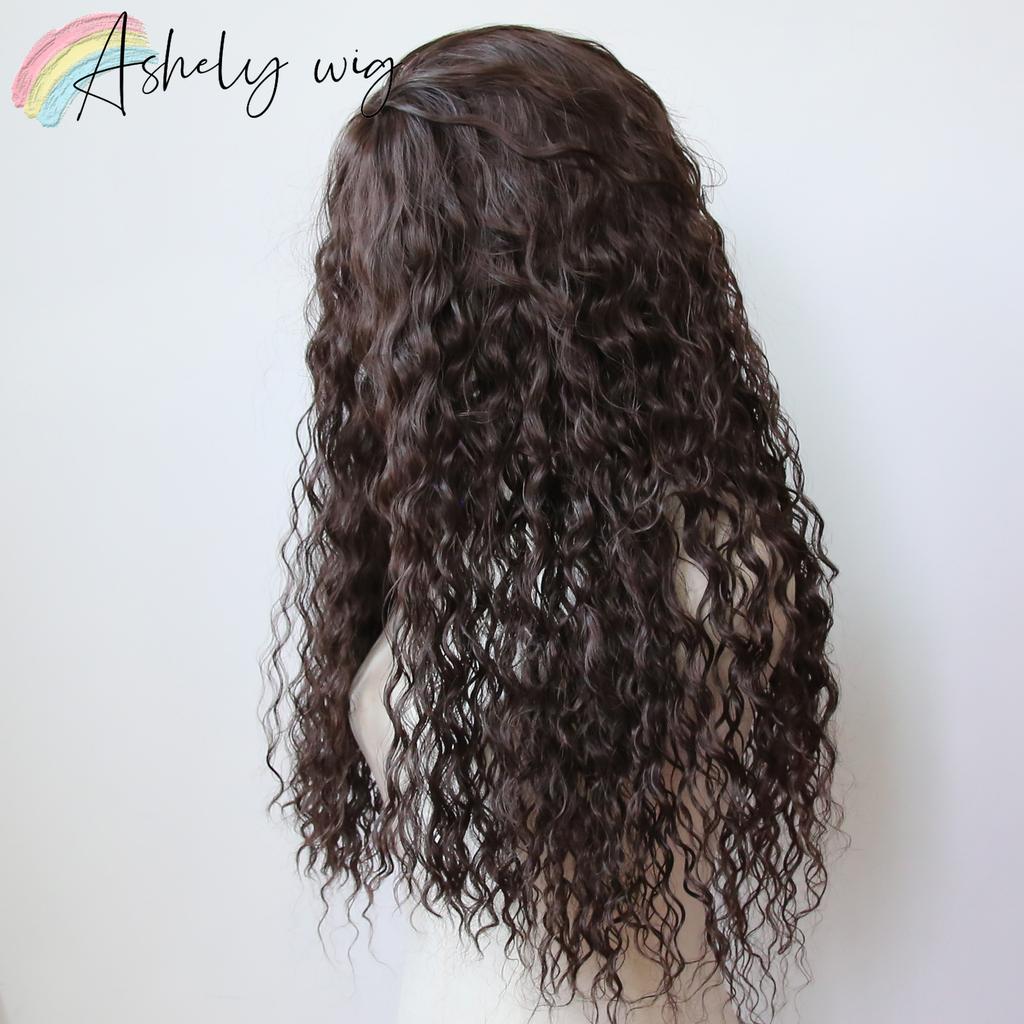 Brown Wig Curly 13x4 Lace Front Wig for Women Long Wave High Quality Dluess High Temperature Fibers Synthetic Lace Front Wigs