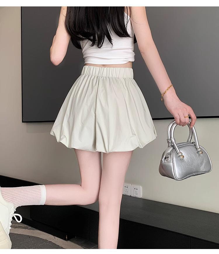 White Cloud High-Waist Slim Puffy Lantern Skirt 2024