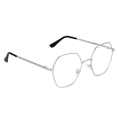 Dervin Clear Lens Hexagon Spectacle Frame for Men and Women (Large Size) - Pack Of 1