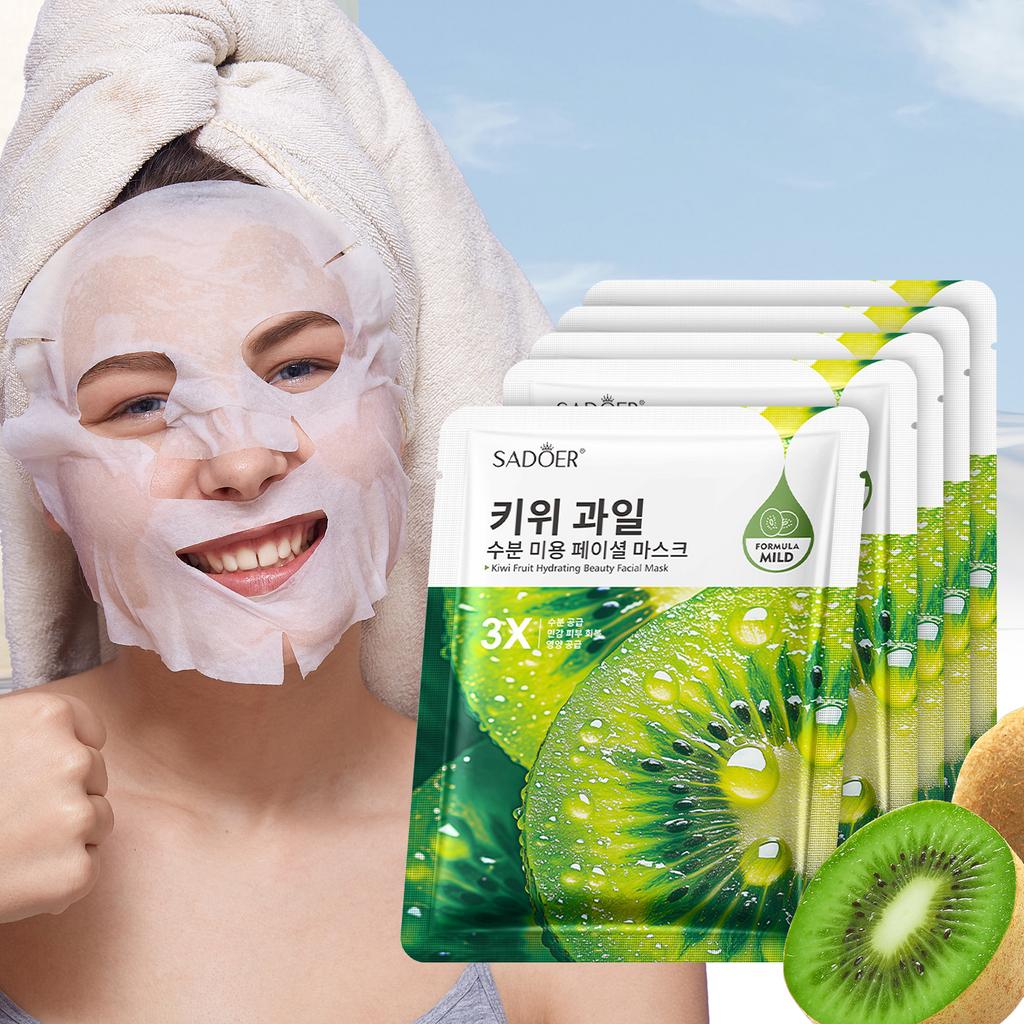 Kiwi Brightening Hydrating Mask for Glowing Skin Nourishing Sheet Facial Care with Antioxidant Enriched Formula