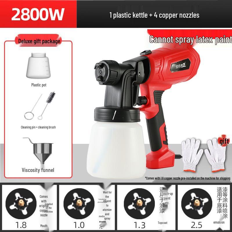 Electric Paint Spray Gun, High-Power 220V, Small Latex Sprayer for Household Use, High Atomization.