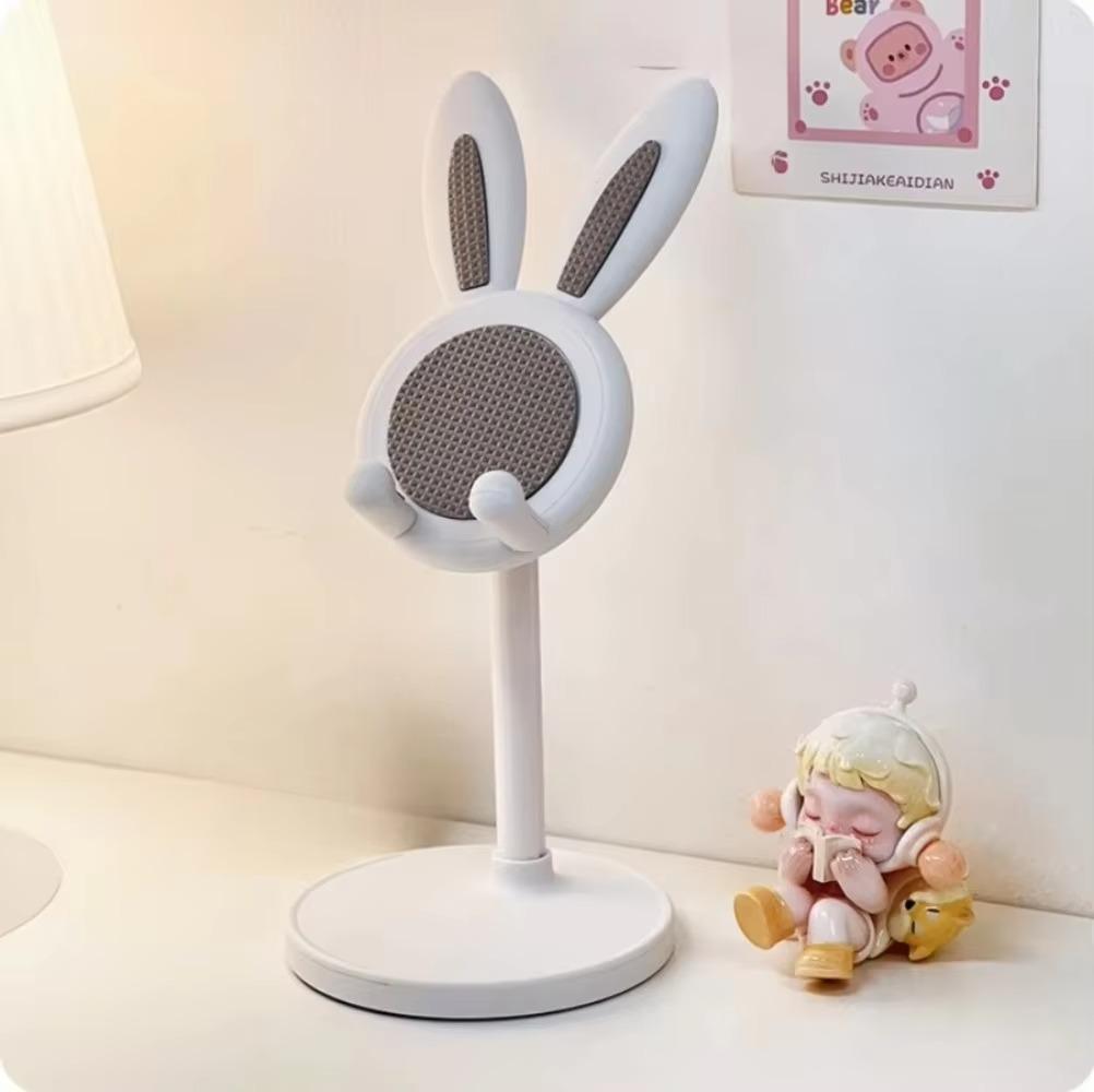 Rabbit Shape Mobile Phone Holder Stand Desktop Plastic Desktop Lazy Selfie Live Support Shelf For Phone Pad Tablet Laptop Stand белый