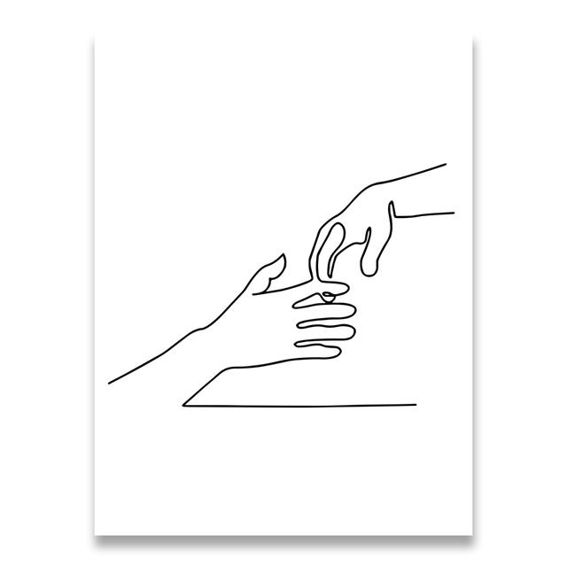 Geometric Line Drawing Picture Home Decoration Nordic Canvas Painting Wall Art Figures Family Love Poster