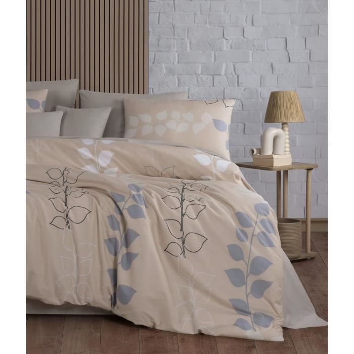 Sängklädesset - 1 påslakan 220 x 240 cm + 2 örngott 60 x 60 cm - 100% förstärkt bomull - Beige
