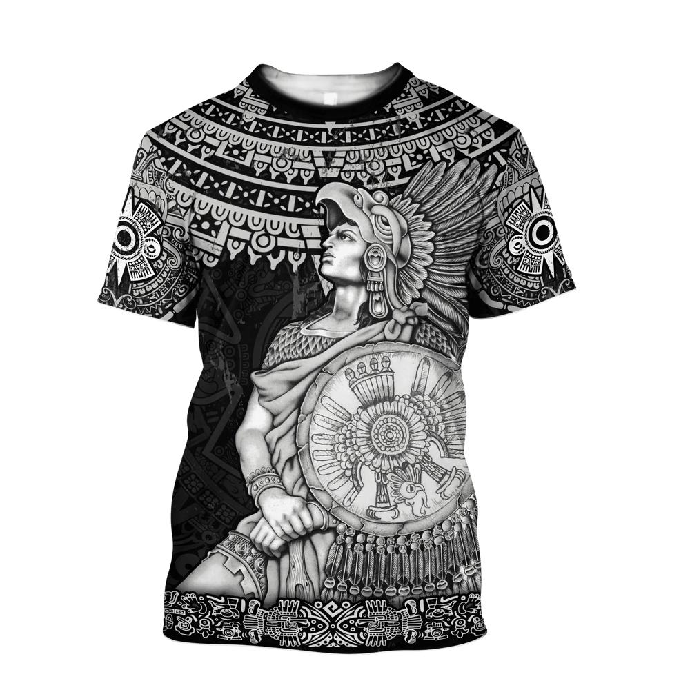 

Летняя футболка для мужчин, одежда, 3D мексиканские этнические топы, футболки с принтом ацтеков, уличная одежда в стиле хип-хоп, футболка большого размера 6XL