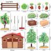 Thatched Cottage Farm Scene Model: Horse Washing, Poultry Ranch, Sandbox Scenery Ornament