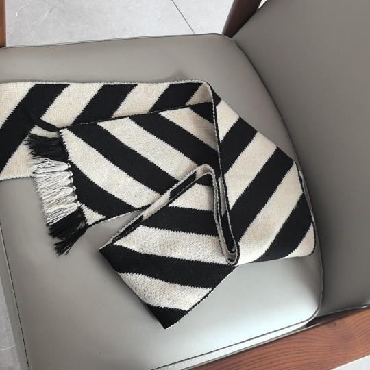 Customized striped scarf Double-layer knitted scarf Warm contrasting color Autumn and winter wool Jacquard college style scarf
