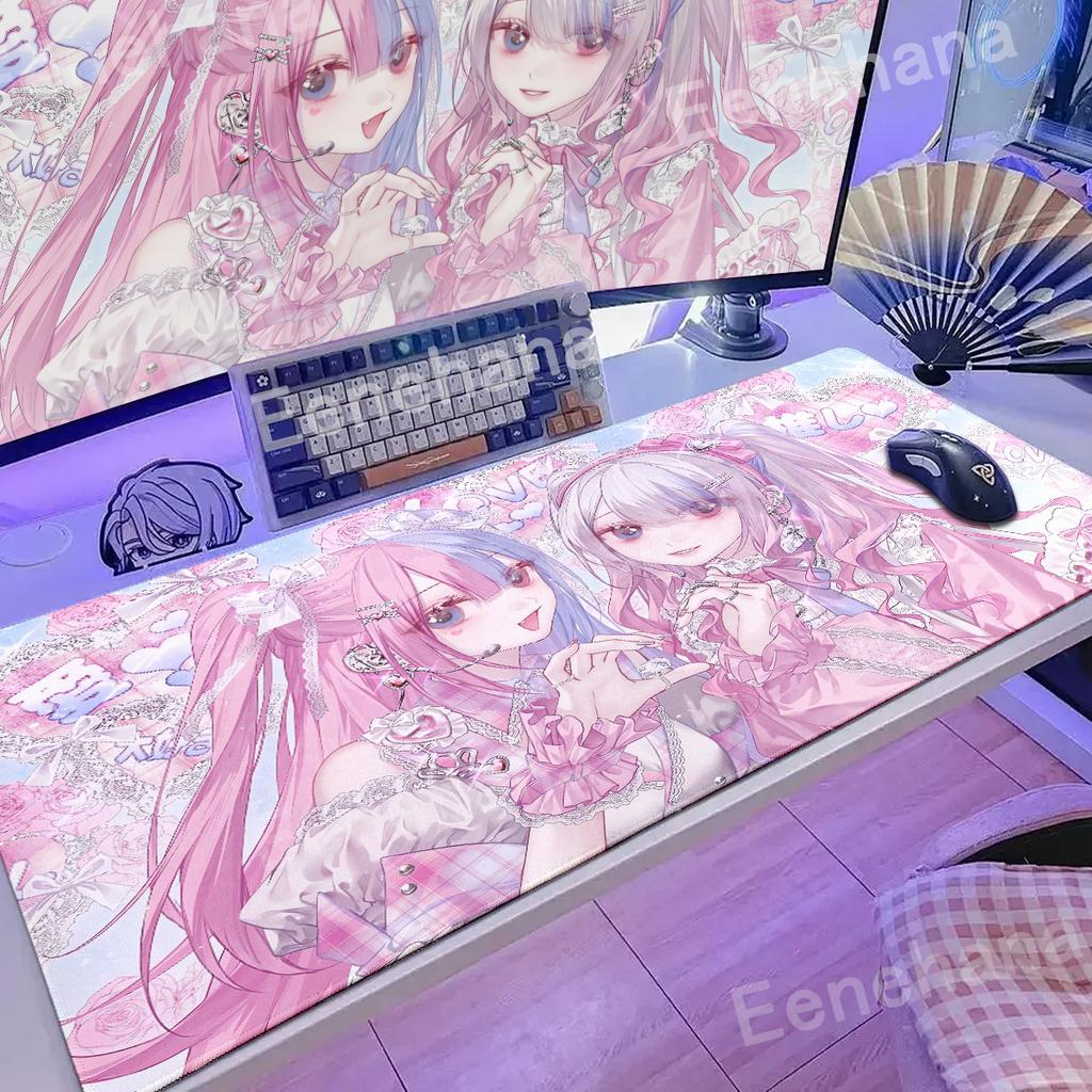 Anime Kawaii Mädchen PC Gaming Mauspads Rosa Beste Freunde Computer Büro Zubehör Große Gamer Rutschfeste Tastatur Erweiterungs-Pads