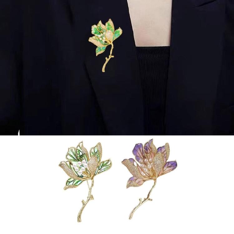 2pcs Elegant Hibiscus Flower Brooches for Women Fashion Alloy Lapel Pin Accessory Suitable for Business and Casual