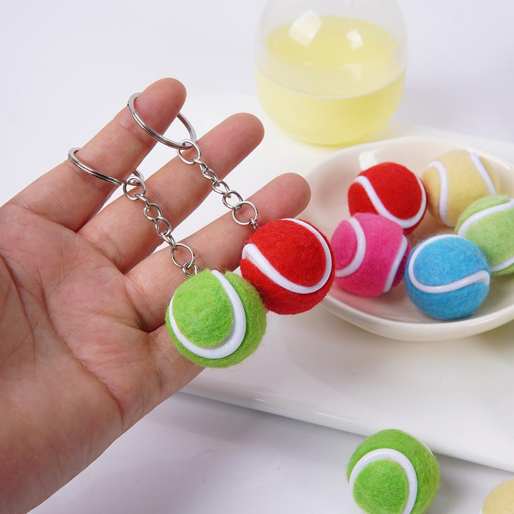 2cm Mini Tennis Ball Toy Keyring Backpack Pendant & Earrings Souvenir