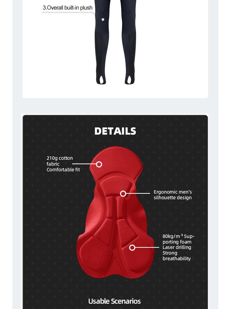 Seamless High-Stretch Stirrup Cycling Pants with Sweat-Wicking Fleece Lining