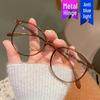 Runde Brille im koreanischen Stil für Damen & Herren - Trendige, myopie-freundliche Brille, bereit für Sehstärkenanpassung, leicht und mit flachem Design.