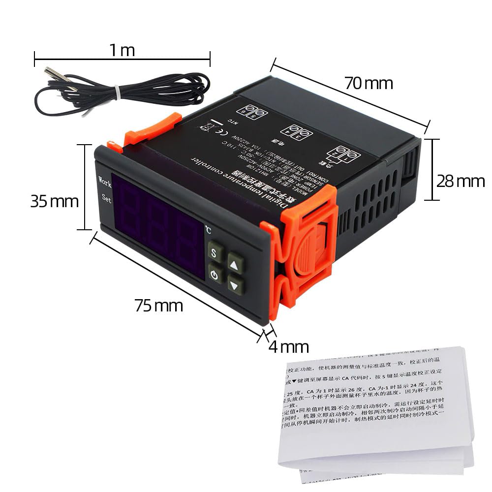 Zmart Digital Thermostat Relay Switch for Smoking ~200V 10A MH1210W AC 110-220V Temperature Controller Switch Thermometer Thermo Regulator Temperature