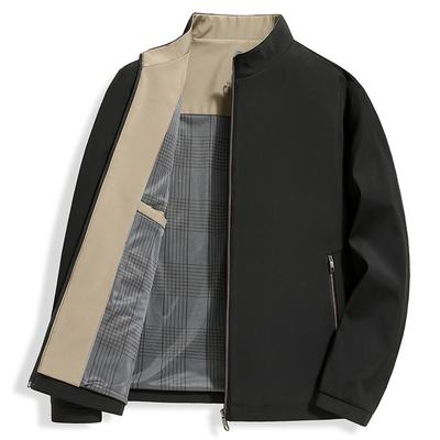 Men's Spring Autumn Solid Color Business Suit Jacket Casual Waterproof Outwear Jacket