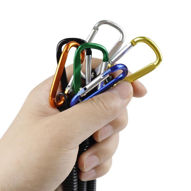 Heavy Duty Retractable Fishing Anti-lost Rope Telescopic Spring with Carabiner for Kayak Angling Outdoor Sports