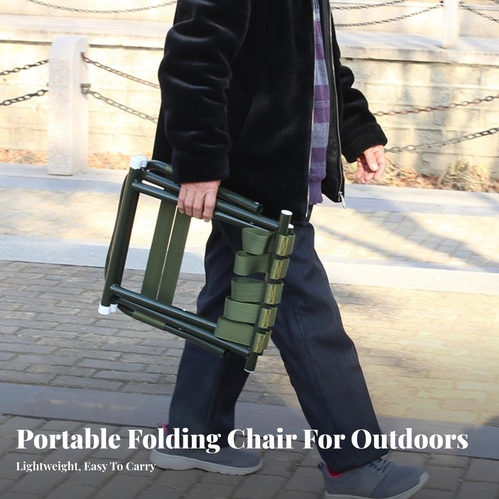 Foldable Stool With Spinerest Foldable Design Foldable Chair With Spinerest Space-Saving Long-Lasting For Fishing