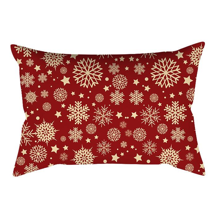 New Christmas Waist Pillow Case Long Pillow Pillow Golden Snowflake Home Cushion Cover
