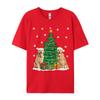 Xmas Lighting Santa Golden Retriever Tshirt Unisexs Tshirt Personalized Print T Shirt Black Best Gift Clothing