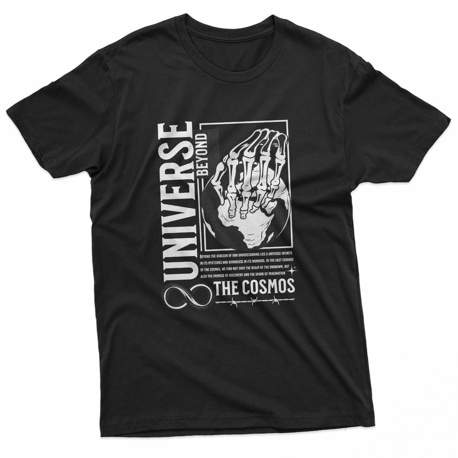 Universe Beyond Skeleton Hand Cosmic 100% Cotton T-shirt Mens Tees Top XL