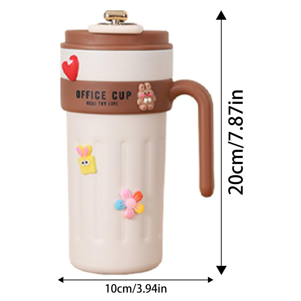 

Insulated Bottles 650ml Insulated Temp Display Portable Hot Or Cold Drink Bottle With Handle For Beverage Coffee Water Home Dorm 650ml коричневый