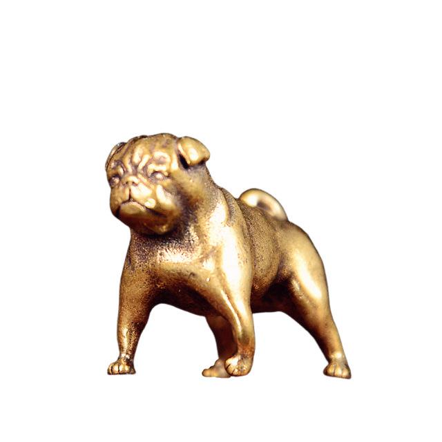 Vintage Brass French Bulldog Statue Animal Figurine Tabletop Ornament Home Office Decor Collectible Gift