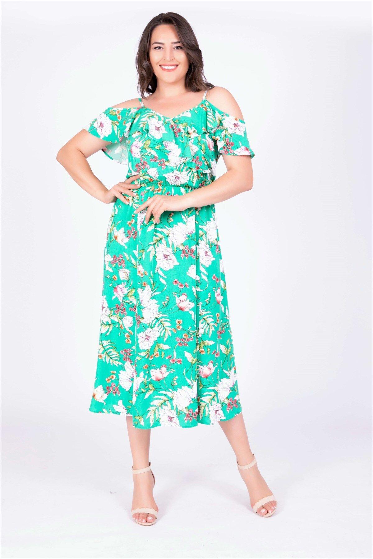 

Women s Big Size Dress Flounce Sleeve Dress L