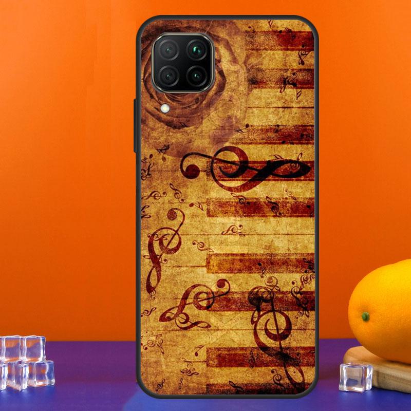 Piano keys Vintage Music Notes For Huawei Nova 7i 8i 11i 12i 12s 9 10 SE Y91 Y90 Y60 Y70 Y72 Y61 P30 P40 Lite P60 Pro Case