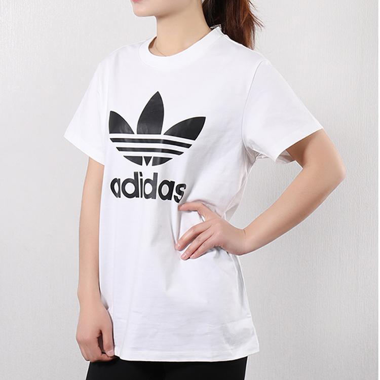 Adidas Originals Trefoil Breathable Short Sleeve T-Shirt Women Tops White DX2322