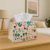 1pc Scandinavian Folk Pattern Tissue Box Holder- Cactus Floral Botanical Print Design, Party Tissue Box, Multifunctional for Kitchen And Dining, Durab