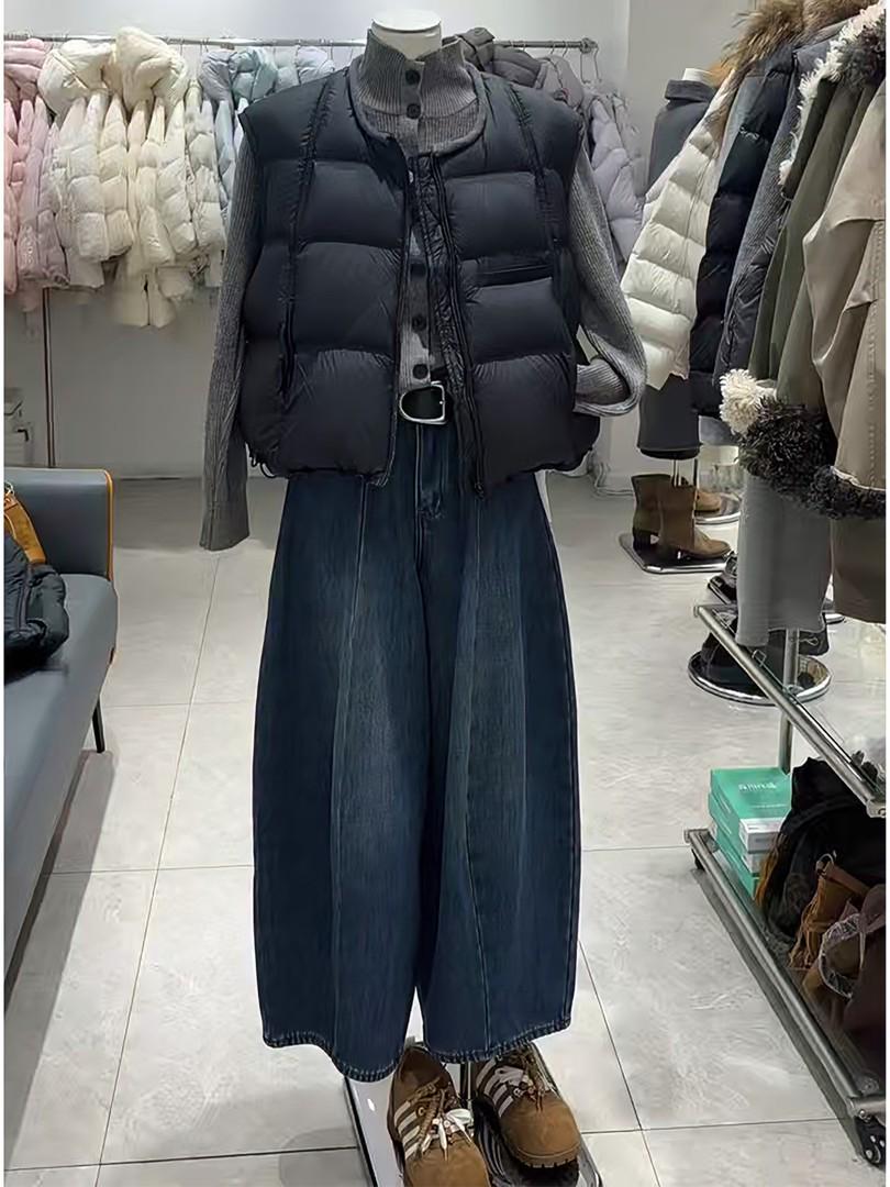 

2026 Spring Fashionable Knit Sweater & Vest with Wide-Leg Pants 3-Piece Set L