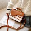 Vintage Mini Square Bag Crossbody PU Leather Bag Trendy Piano Pattern Shoulder Bag  Unisex