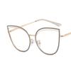 1.67 1.74 -8 to +8 Cutout Cat Eye Metal Frame Clear Glasses Fashion Myopia Nerd Spectacles