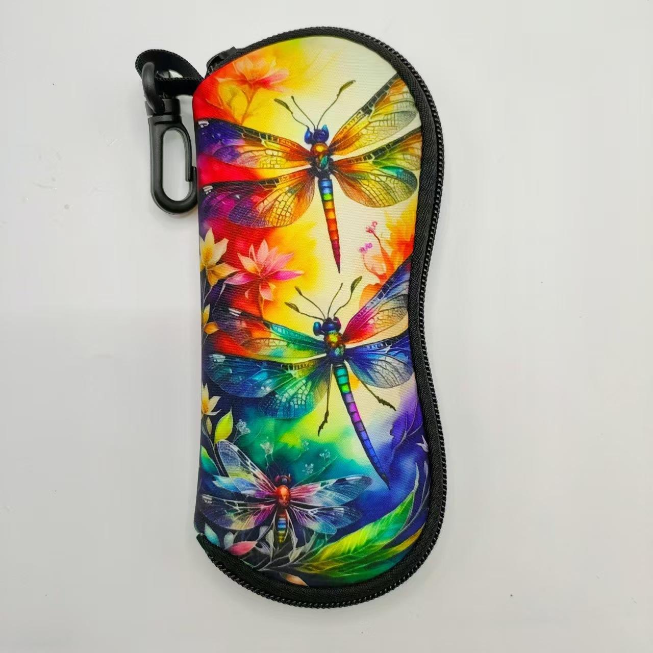 

Japanese Girls Cherry Blossom Print Glasses Case Portable Storage Box Shockproof Eyeglass Storage Bag with Keychain Women Gifts