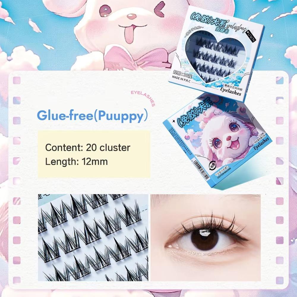 

Cute Animal Series Glue-free Eyelashes 4 Rows Individual Lashes Single Cluster Eyelashes D