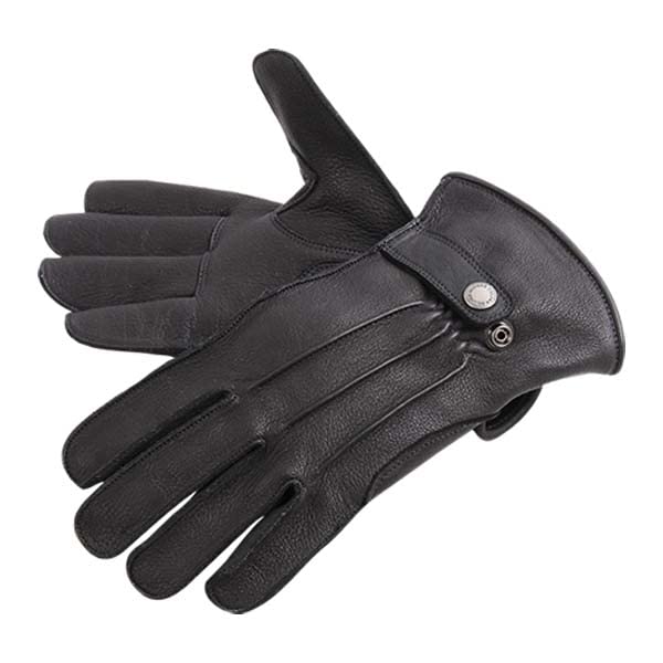 DEGNER Leather Motorcycle Cowhide Leather TG-51 Three-Season Gloves, (L, Black)