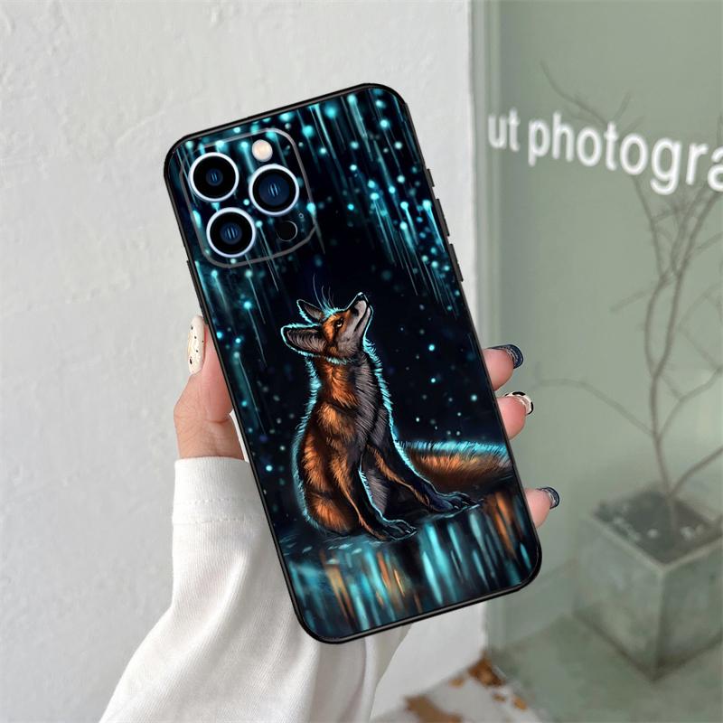 Anime Funny Fox Silicone Soft Case For iPhone 17 Air 11 14 15 16 Pro Max 13 12 Mini 16 Plus 16e Back Cover